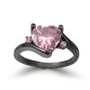 ZHOUYANG Love Heart Rings For Women Wedding jewellery Purple Zircon Black Gold Engagement Gifts Jewelry R110