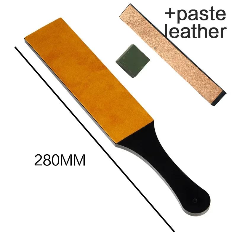 Leather Honing Rod Professional Knife Sharpener Polishing Paste Grinding Sharpening Wax Kitchen Knife Sharpening Tool Set