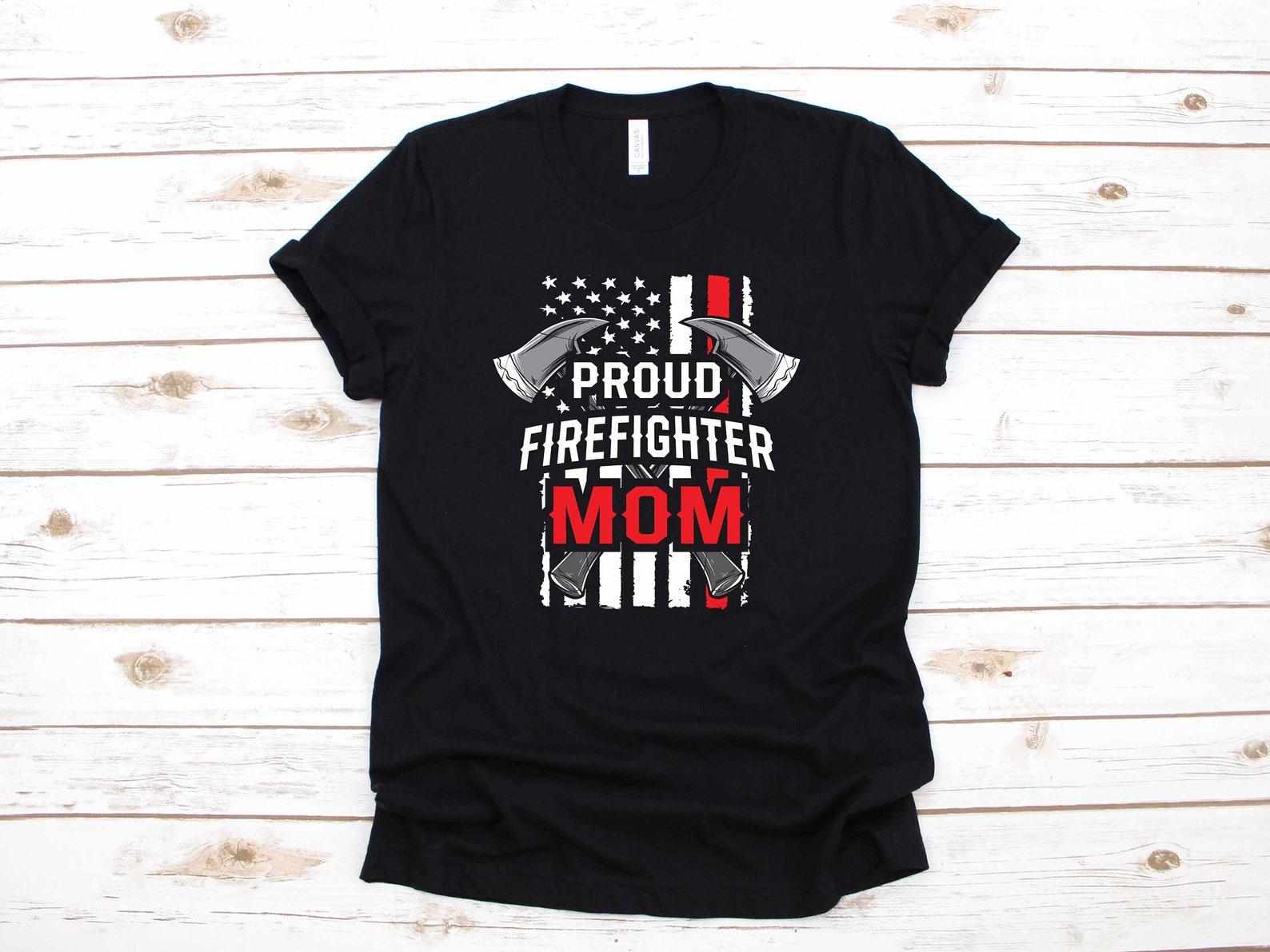 Firefighter Mom Thin Red Line American Flag Gift | T-Shirt |T-shirt | T-shirt | T-shirt | Tank Top L