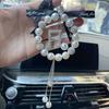 Diamond Pearl Car Pendant Cute Cartoon Heart Star Tassels Rearview Mirror Ornaments Rhinestone Woman Car Decro Accessories