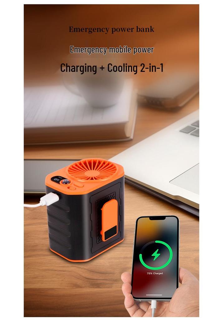 Compact Waist-Hanging High-Speed Portable Fan for Outdoor Cooling and Heat Relief