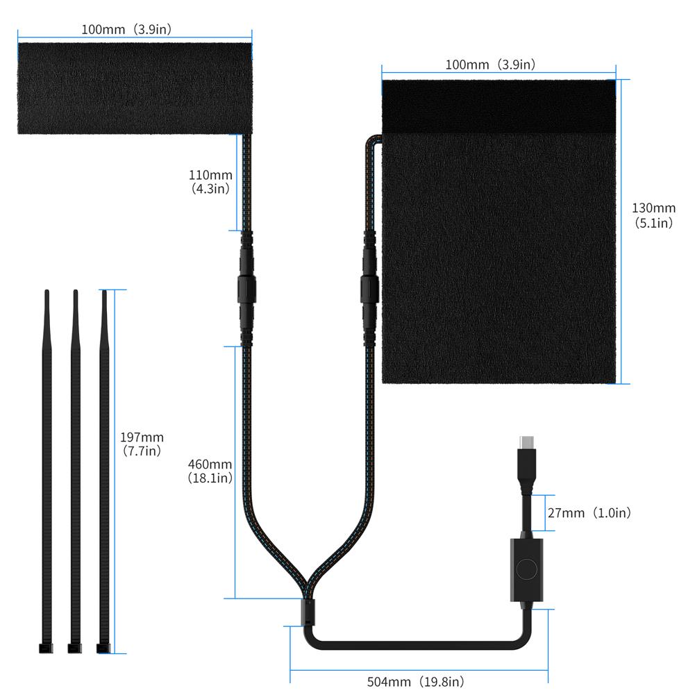 Poignées de guidon de moto chauffantes 5 vitesses Housse de poignée chauffante électrique Étanche IP67 Poignée chauffante pour guidon de moto pour l'hiver