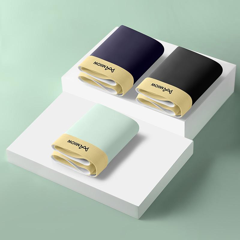 3pcs Men's Underwear Ice Silk Boxer Shorts Men's Summer Sports Breathable Square Shorts Boxer Brief