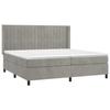 3132819 vidaXL Divan Bed and Mattress Light Grey 200x200cm Velvet