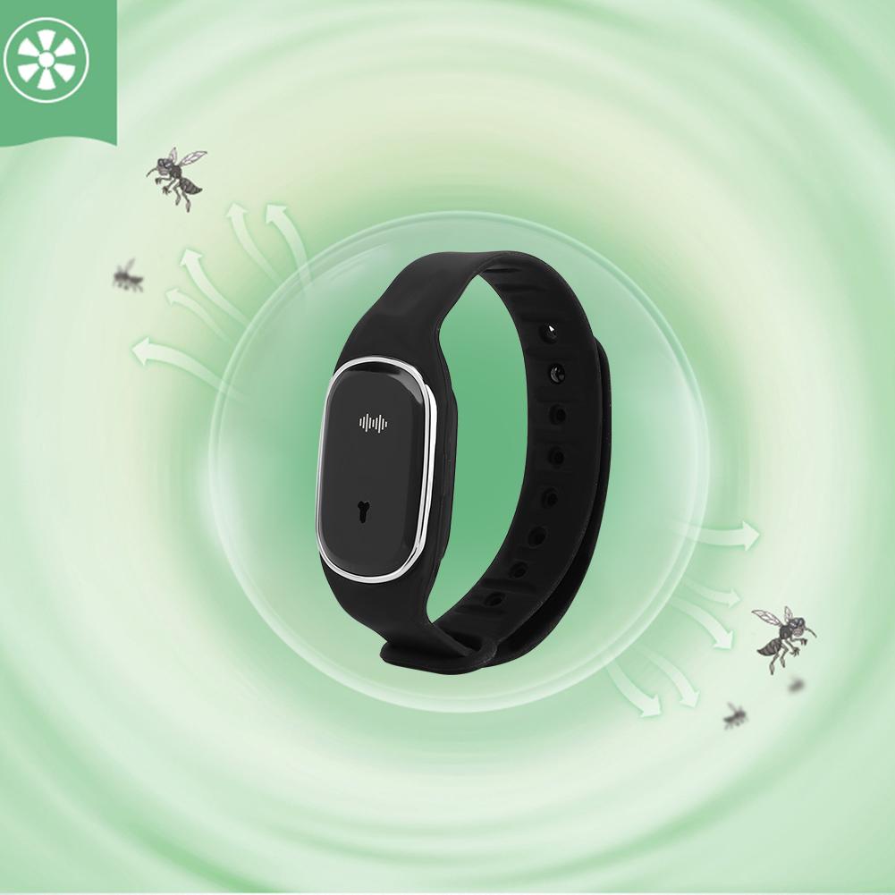 Sommer Armband Wiederaufladbares Intelligentes Mückenabwehr Wasserdichtes Armband (Schwarz)