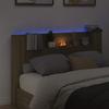 Storage Headboard with LED Lighting Sonoma Oak Wood Based Material