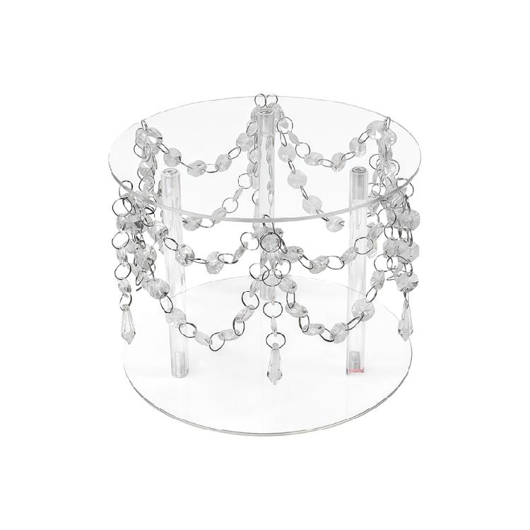 

Multipurpose Clear Acrylic Display Stand with Crystal Beads for Home Baking Party Decors and Festives Event Arrangements