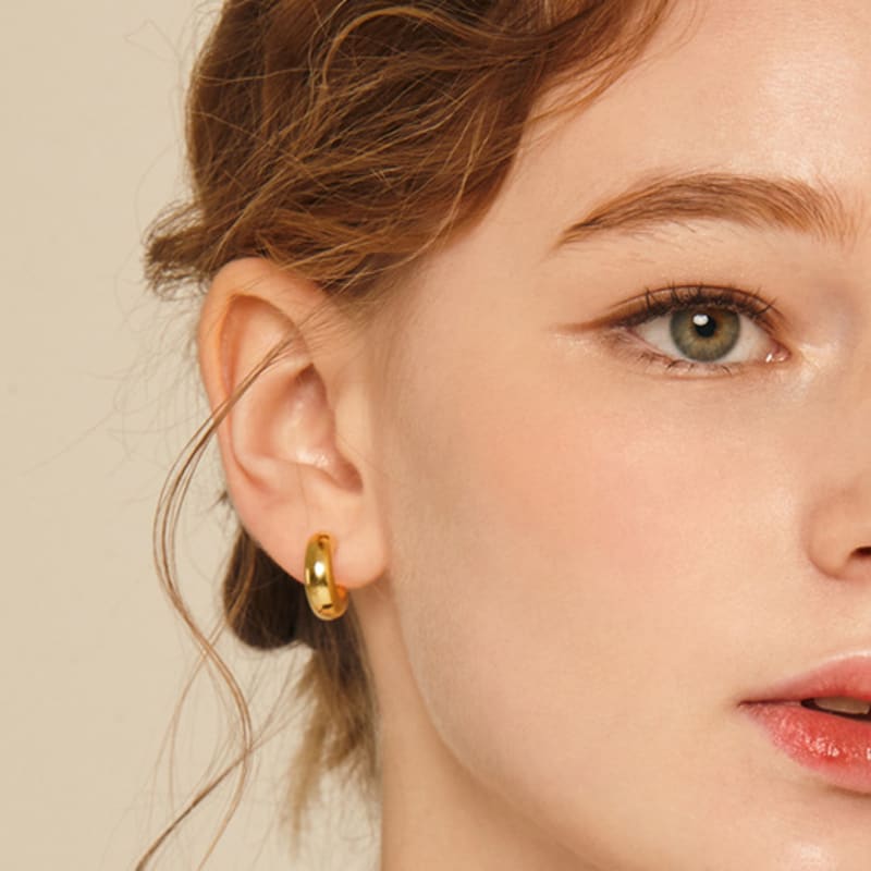 

murmur [925silver]Basic bold hoop earring gold