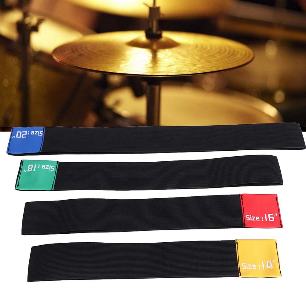 4pcs 14161820 Inch Drum Cymbal Mute Belt Practice Silencer Dampener