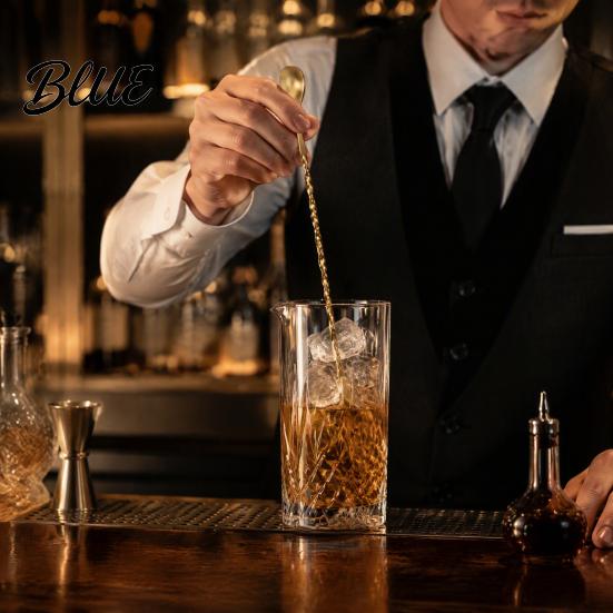 Stainless Steel Cocktail Drink Spoon Spoon Stirrer Mixing Stirrer Bar Long Handle Barista Coffee Stirring Tool with Spiral Twisted