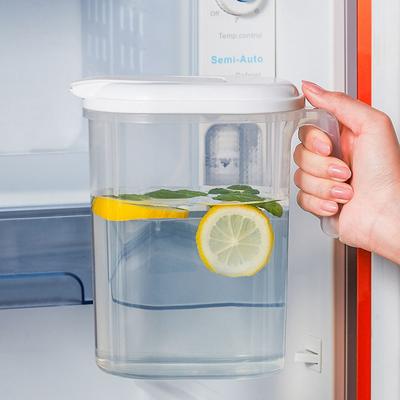 1.8L Carafes Mix Drinks Water Jug Spill Proof Plastic Pitcher with Lid Clear Water Jug with Handle for Juice Drink Beer Coffee