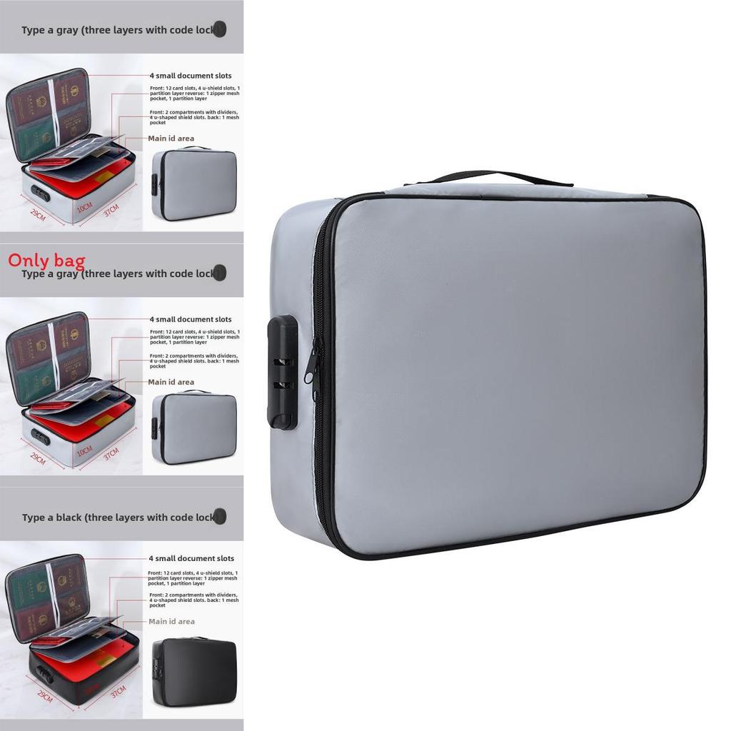 Travel Document Organizer With Fireproof Silicone For Family And Travel Use