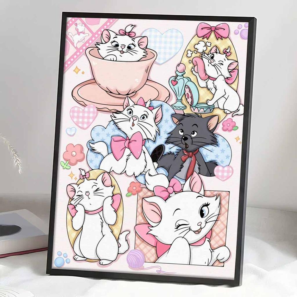 DIY Diamond Painting Lovely Kitten Cross Stitch Kit Mosaic Art Diamond Painting Full Circle Diamond Home Decoration