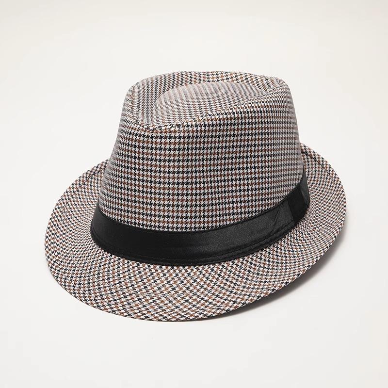 Houndstooth British Top Hats For Men Women Spring Autumn European American Jazz Hat Stage Performance Hat DadBucket Hats Gift