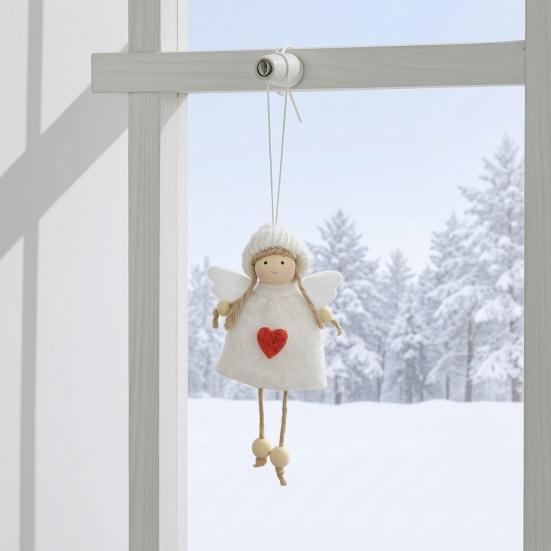 Angel Doll Pendants Plush Ornaments, Christmas Fairy Girl Hanging Pendant for Decorative Garlands Tree Home Decor, Party, New Year, Birthday
