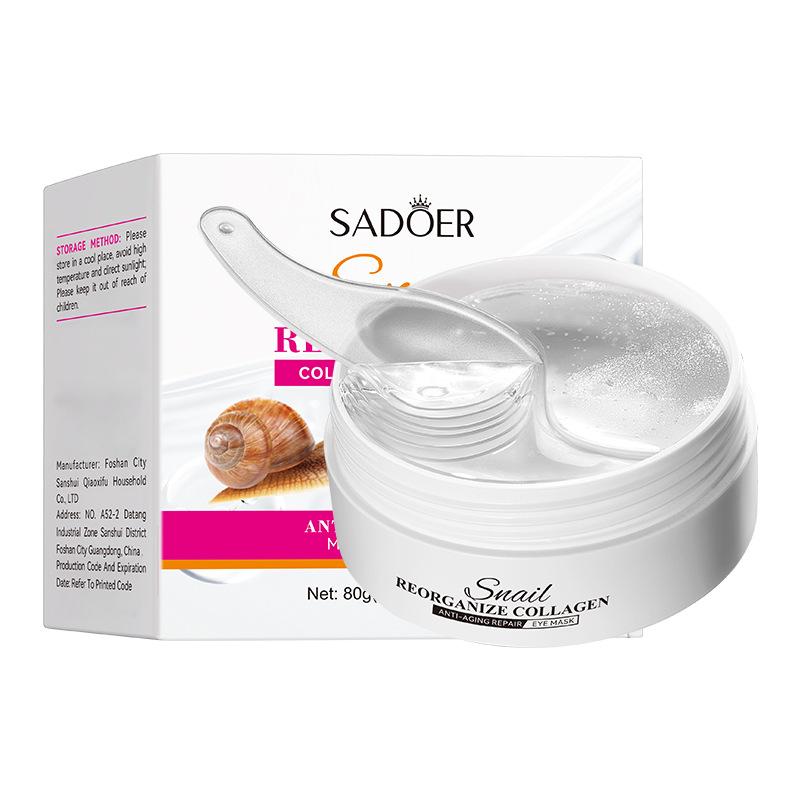 Snail Collagen Anti-Wrinkle Crystal Pod očima Oční maska ​​Anti Dark Circles Vrásky Krása
