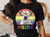 Jack Russell Terrier Pride Dog T-Shirt, Colorful Rainbow Pride Flag, Cute Dog with Glasses, LGBTQ Support Tee, Pet Lover Gift