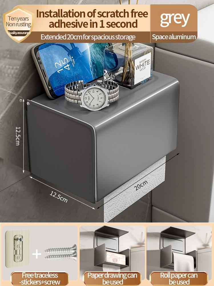 Κουτί Χαρτιού Υγείας Επιτοίχιο Κουτί Διανομέα Χαρτιού Υγείας Ράφι Αποθήκευσης Μπάνιου