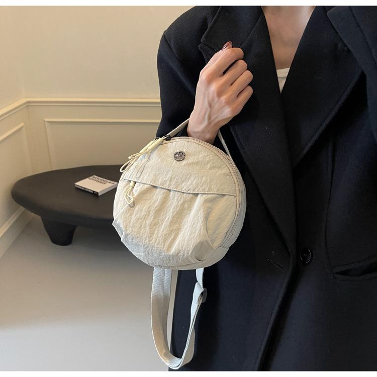 New High-value Foreign-style Durable Small Round Bag Versatile Light Commuting Small Backpack Diagonal Span Shoulder Handbag
