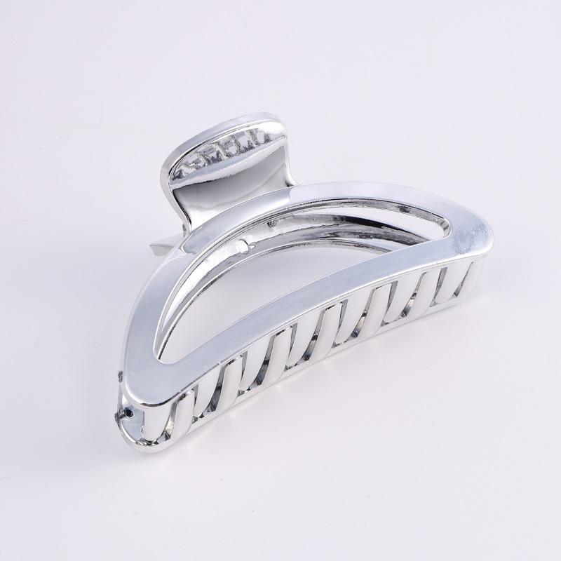 New Style Hair Clip Imitation Metal Plated Grab Clip Silver Large Grab Clip High-grade Light Luxury Accessories Hair Accessories