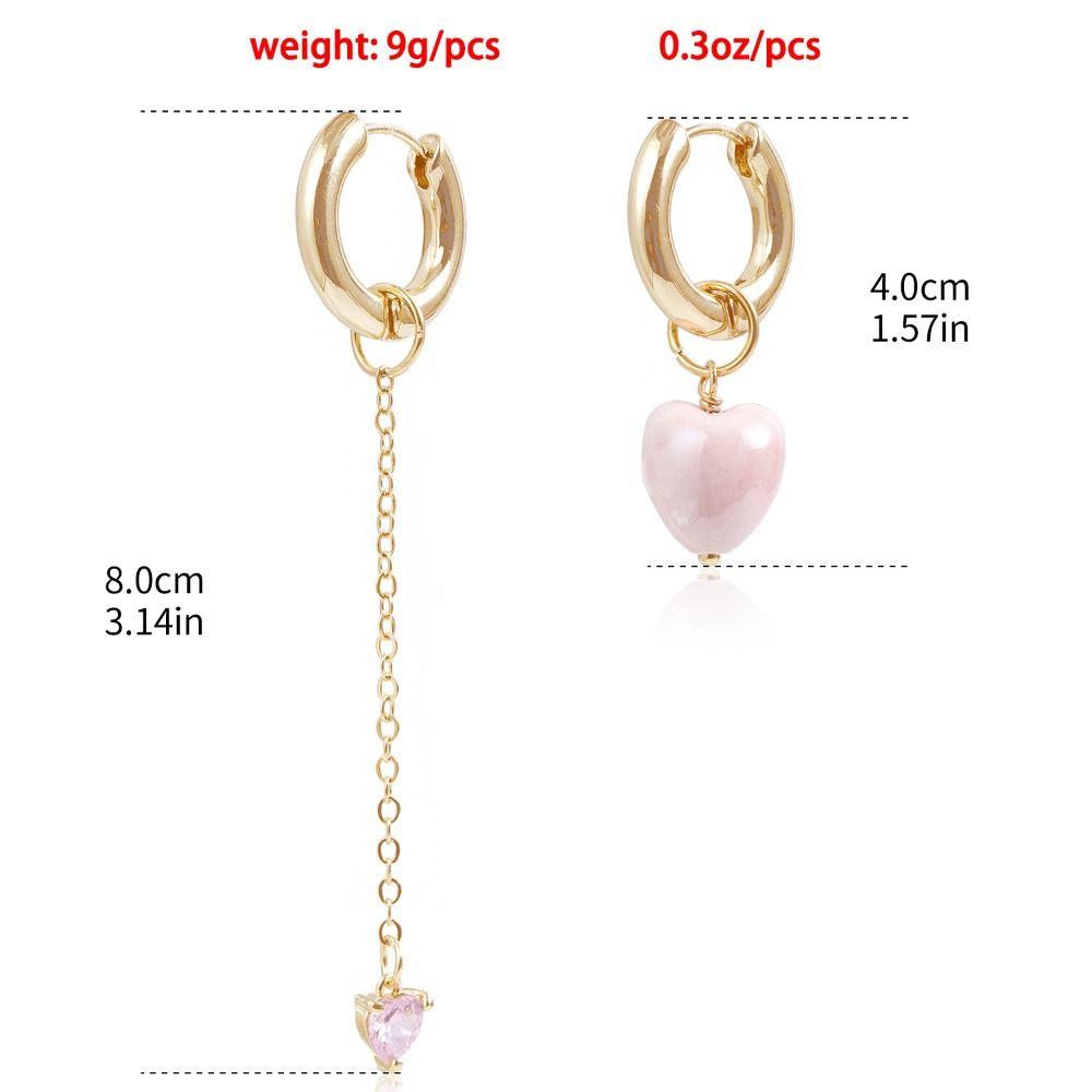 For Women Tassel Pendant Earrings Heart-shaped Drop Earrings Fashion Asymmetric Jewelry