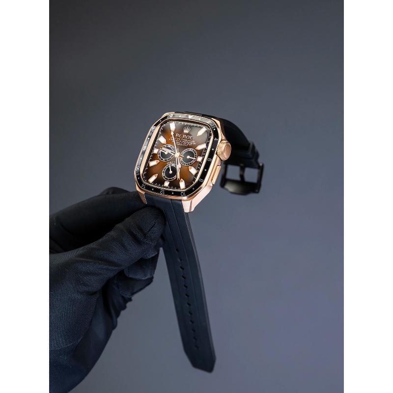 Custodia in Metallo+Cinturino in Silicone per Fasce Apple Watch 46mm 45mm Copertura Protettiva Antiurto Serie Iwatch 11 10 9 8