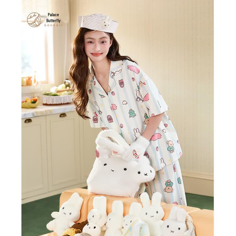 Miffy Print Women s Cool-Touch Modal Cotton Pajama Set M