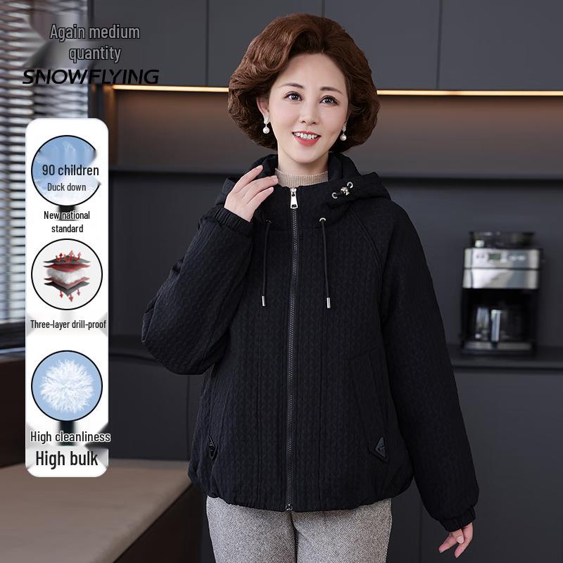 

SNOWFLYING Women s Short Hooded Down Jacket L