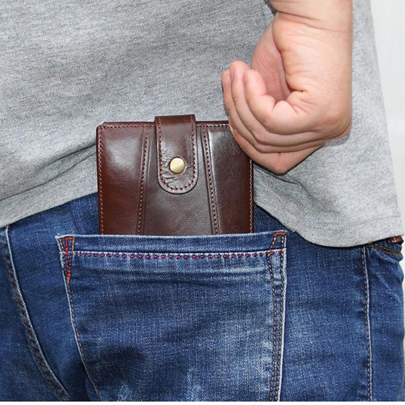 RFID štětec proti krádeži pro pánské peněženky Business Retro multifunkční vrchní vrstva hovězí kůže Multi slot pro karty Kreditní karta Kapesní Peněženka