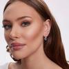 Gold-Plated Silver Earrings with Blue Cubic Zirconia - Kdk6403Y