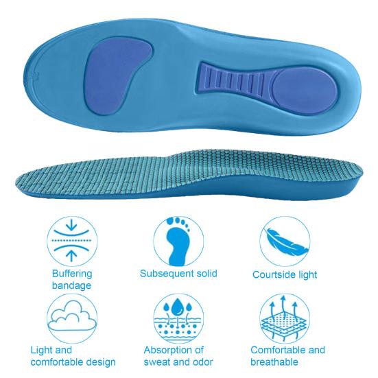 Plantar Fasciitis Relief Insoles Breathable Shoe Insoles with Arch Support High Elasticity EVA Cushion for Sweat Absorption & Odor Control