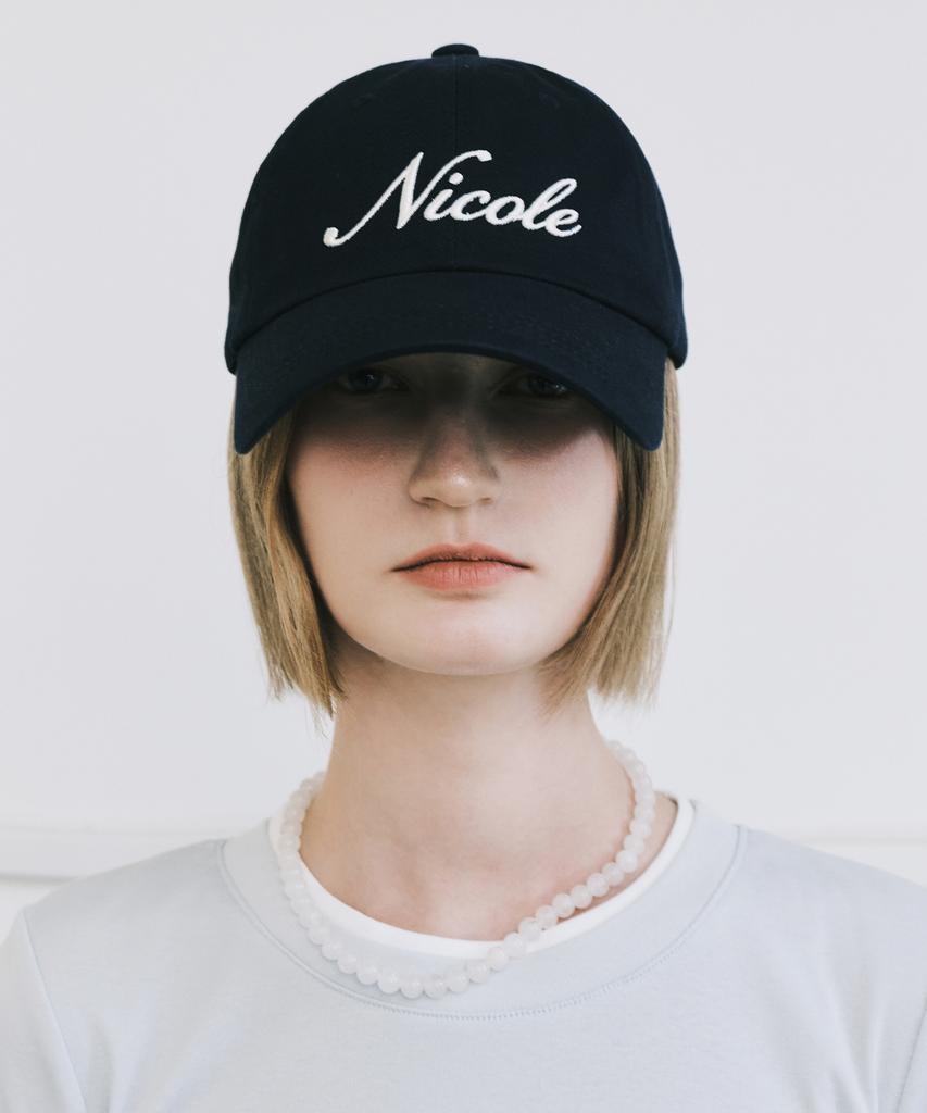 Nigaennikol Nicole Lettering Ball Cap_Navy