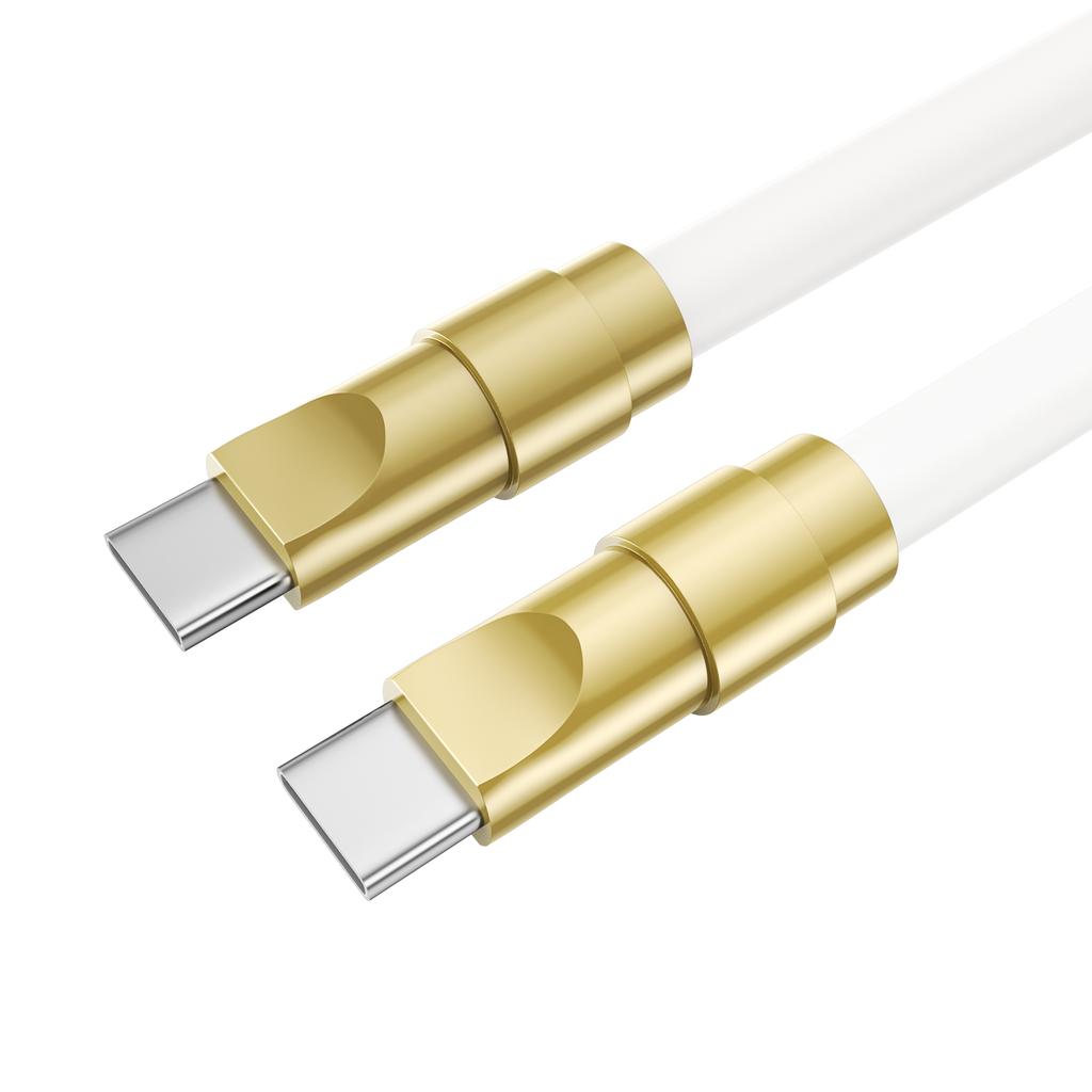 120W Super Fast Charging Cable Zinc Alloy Liquid Silicone Type-C to Type-C Fast Phone Charging Cable for Apple macbook Android