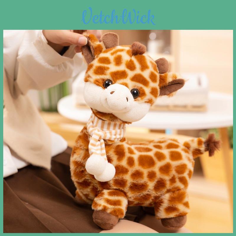 Adorable Giraffe Plush Toy Soft Stuffed Animal Scarf Long Neck Cute Deer Gift For Kids