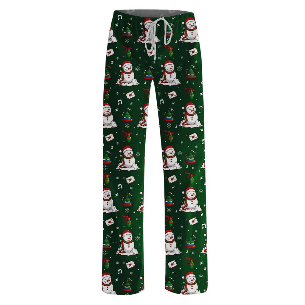 Women's Loose Fit Christmas Print Pajama Pants for Sleep and Casual Home Wear