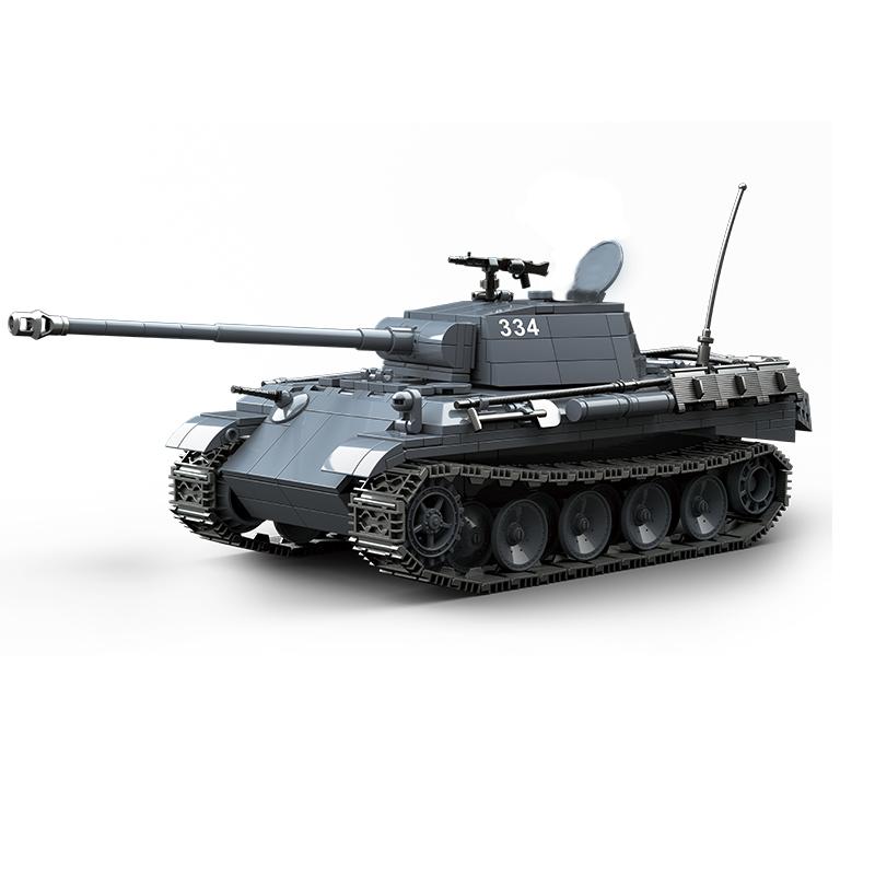 WW2 Military Model Panther Tank Desktop Decoration Collection Ornaments Building Blocks Toys Christmas