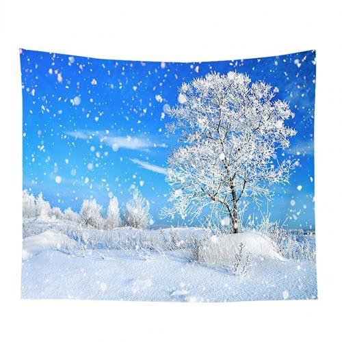Winter Christmas Tree Decoration Santa Claus Print Pattern Tapestry Home Living Room Bedroom Wall Decoration Tapestry