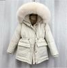 Cotton Padded Fur Parka New Big Fur Collar Down Winter Jacket Women Thick Warm Parkas Female Outerwear