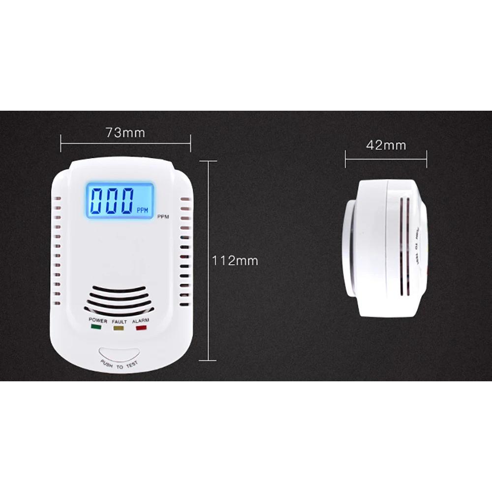 CO and Gas LCD Gas Detector, Home Natural Gas/Methane/Propane/CO Alarm, Leak Sensor Detector with Voice Promp and LED Display