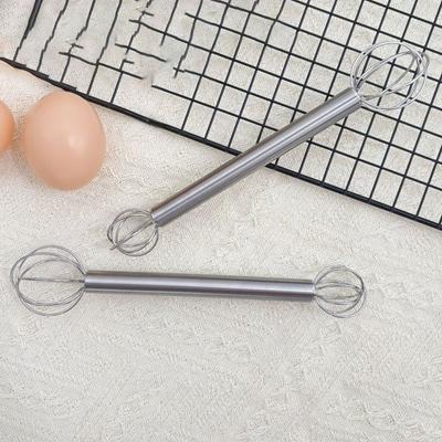 Stainless Steel Baking Whisk Multi Functional Double Head Miso Muddler Cream Whipper Kitchen Stirring Stick Sauce Soup Stirring