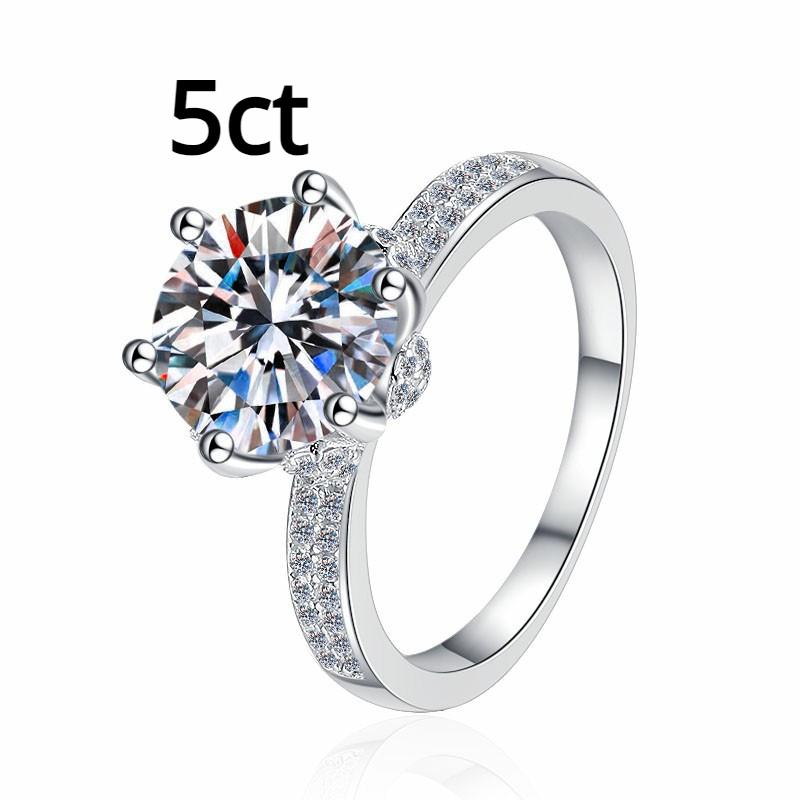 Kolor D 5ct moissanite damski pierścionek S925 srebrny pierścionek zaręczynowy obrączka ślubna prezent dla dziewczyny