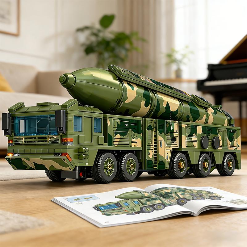 Bai Fen Bai Toys Boys 40Cm Giant Missile Launcher Brick Playset Construction Blocks Intercontinental Missile Blocks Girls Toys Playsets Children Holiday Gift Present