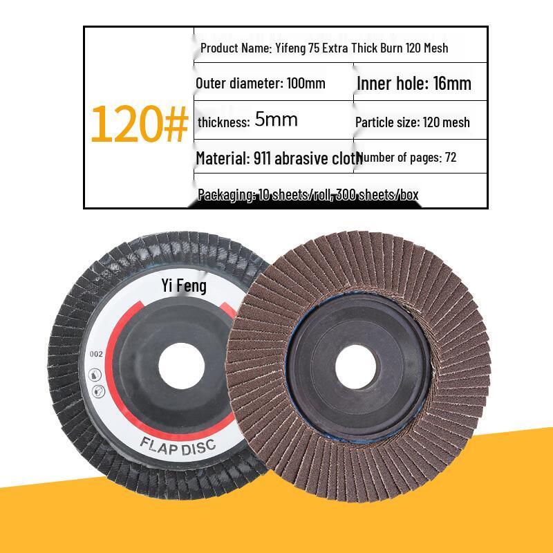 Yi Feng Thickened Stainless Steel Flap Disc, Angle Grinder Polishing Disc for Woodworking, 100 Grit Sandpaper Flap Wheel.