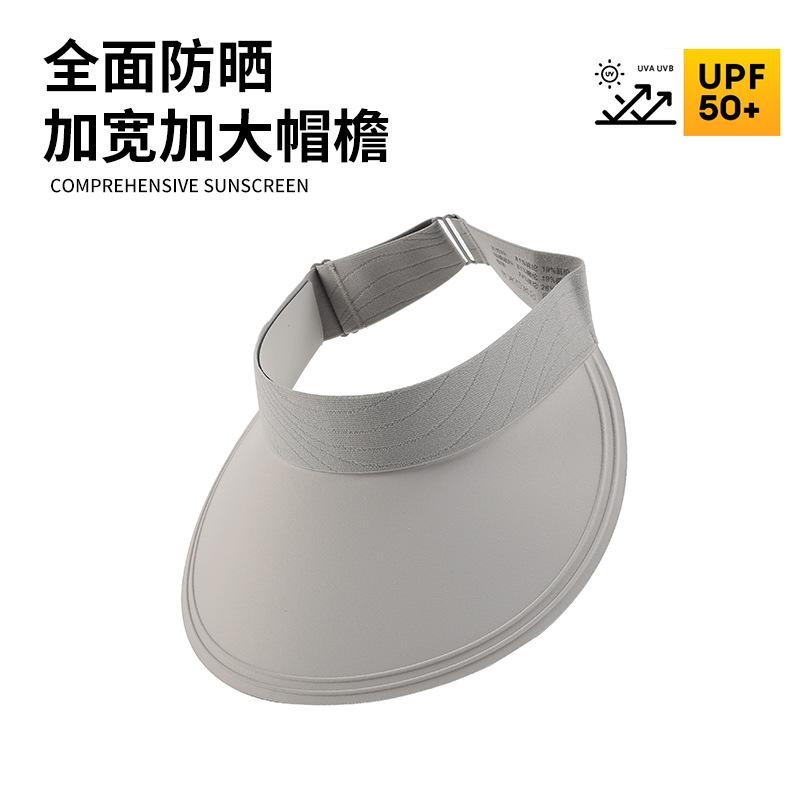 Women's summer outdoor sun protection hat, UV-resistant, wide-brimmed, seamless, one-piece, open-top ice silk hat