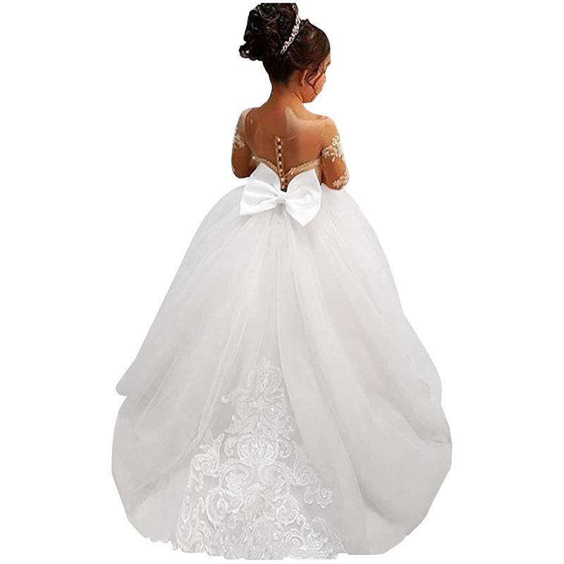 Girl's Mesh Evening Dress - Princess, Party, Flower Girl, Wedding, Birthday, Performance Costume