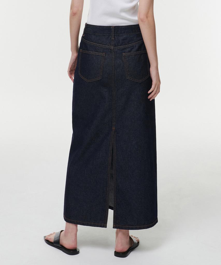 Musinsa Standard Woman Women'S Denim Maxi Skirt [Deep Indigo]