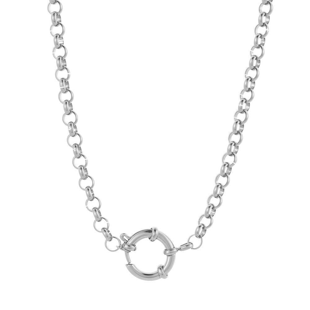 

Simple Circular Pendant Necklace Decoration Collarbone Chain Minimalist Choker Necklace Daily Wear срібний