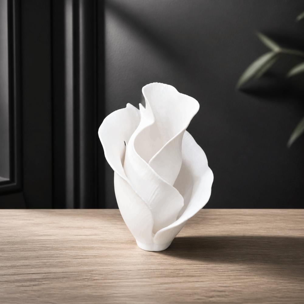Nordic Style Desktop Decoration 3D Printed Petal Statue Aesthetic Abstract Vase Home Decor