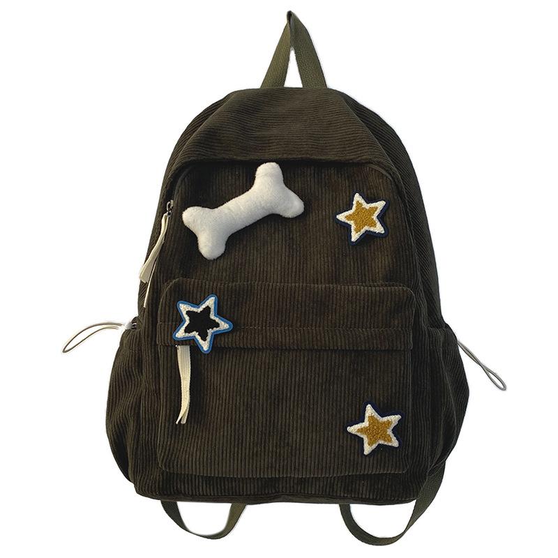 Schoolbag1011 New Women's Backpack Dark Large Capacity Junior High School High School Star Backpack Elementary School Student College School Bag
