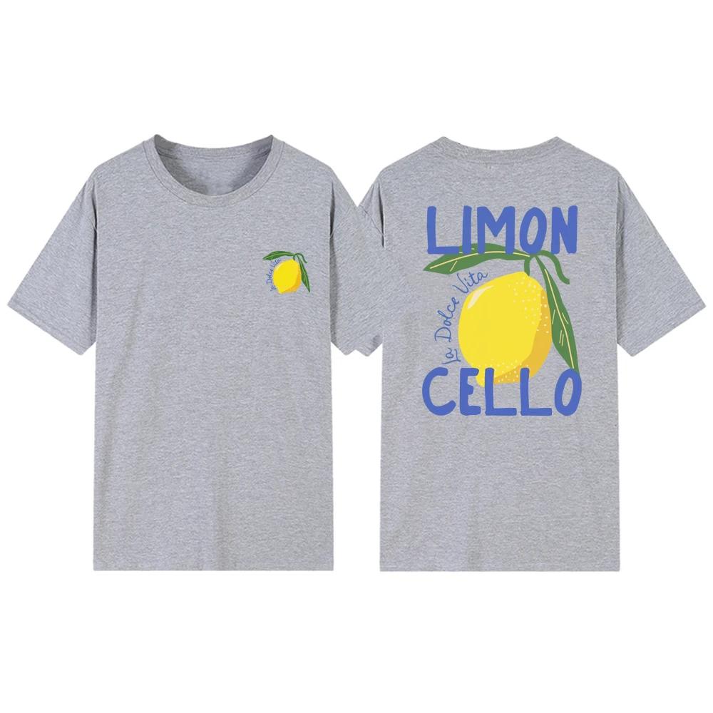 Limoncello La Dolce Vita Itálie Tričko Citronové Tričko Dámské Krátký Rukáv Kulatý Výstřih Trička Retro Grafické Tričko Dárek pro Milovníky Citronů